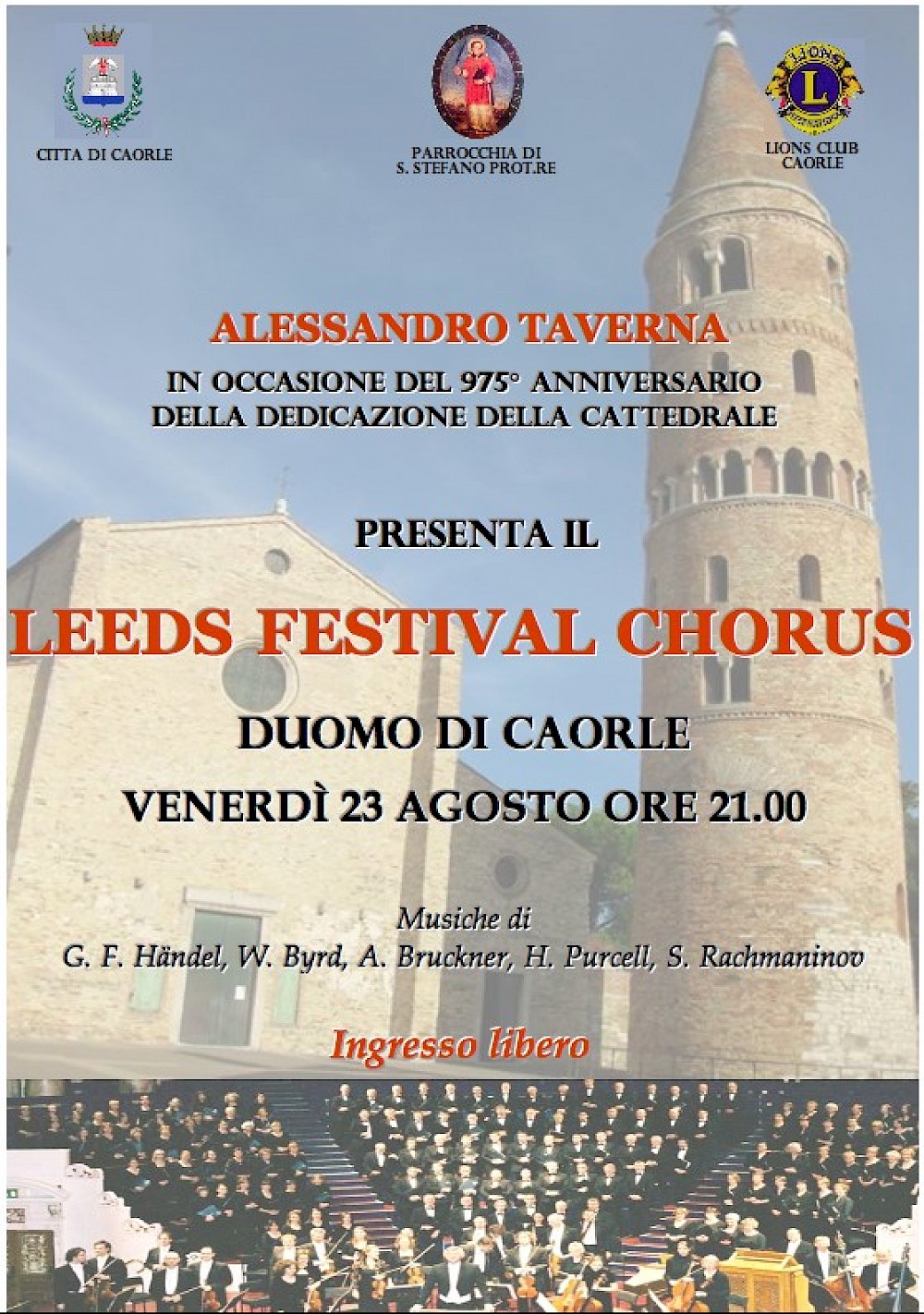 A poster for the concert at Caorle